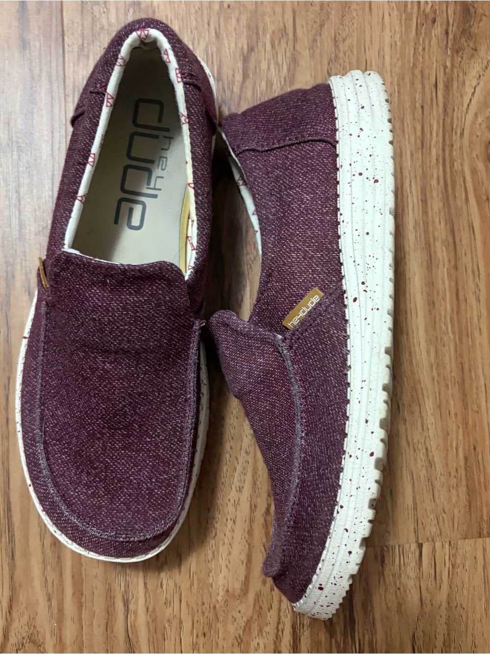 Hey Dude Maroon Canvas Slip-Ons